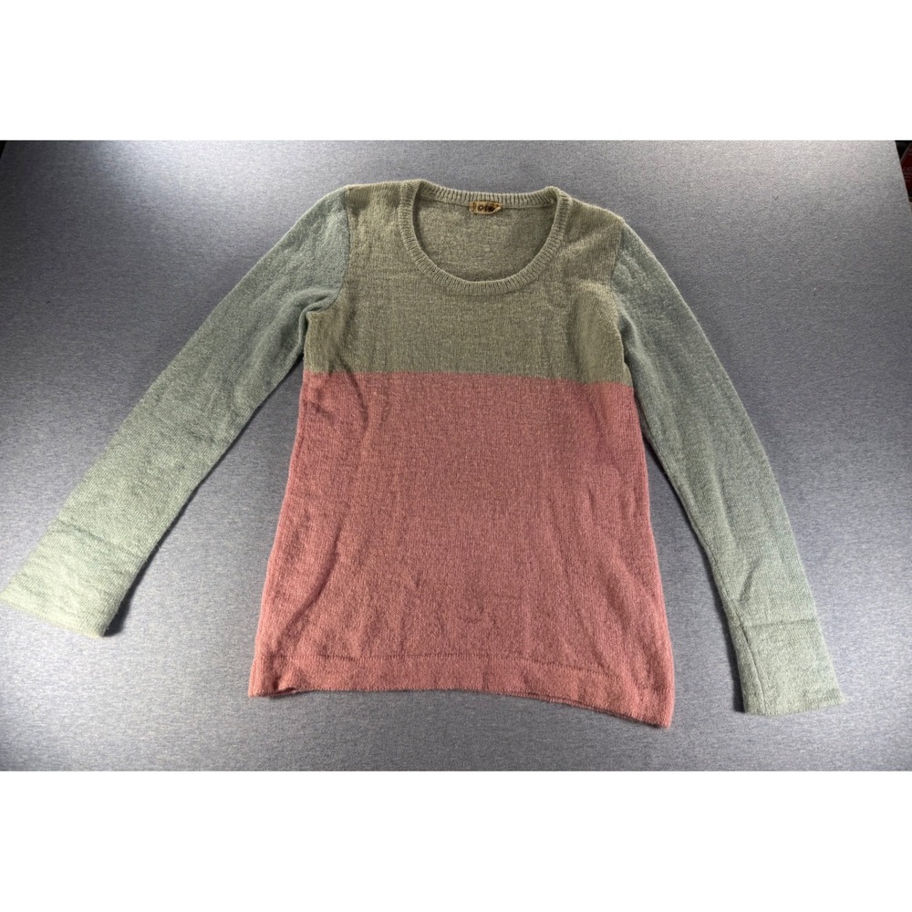 Vintage ORE Made in Italy Mohair Knit Sweater Colorblock Pastel Pink Blue Small